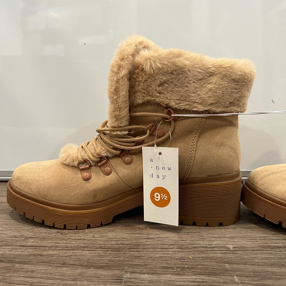 Faux Fur Heeled Boots